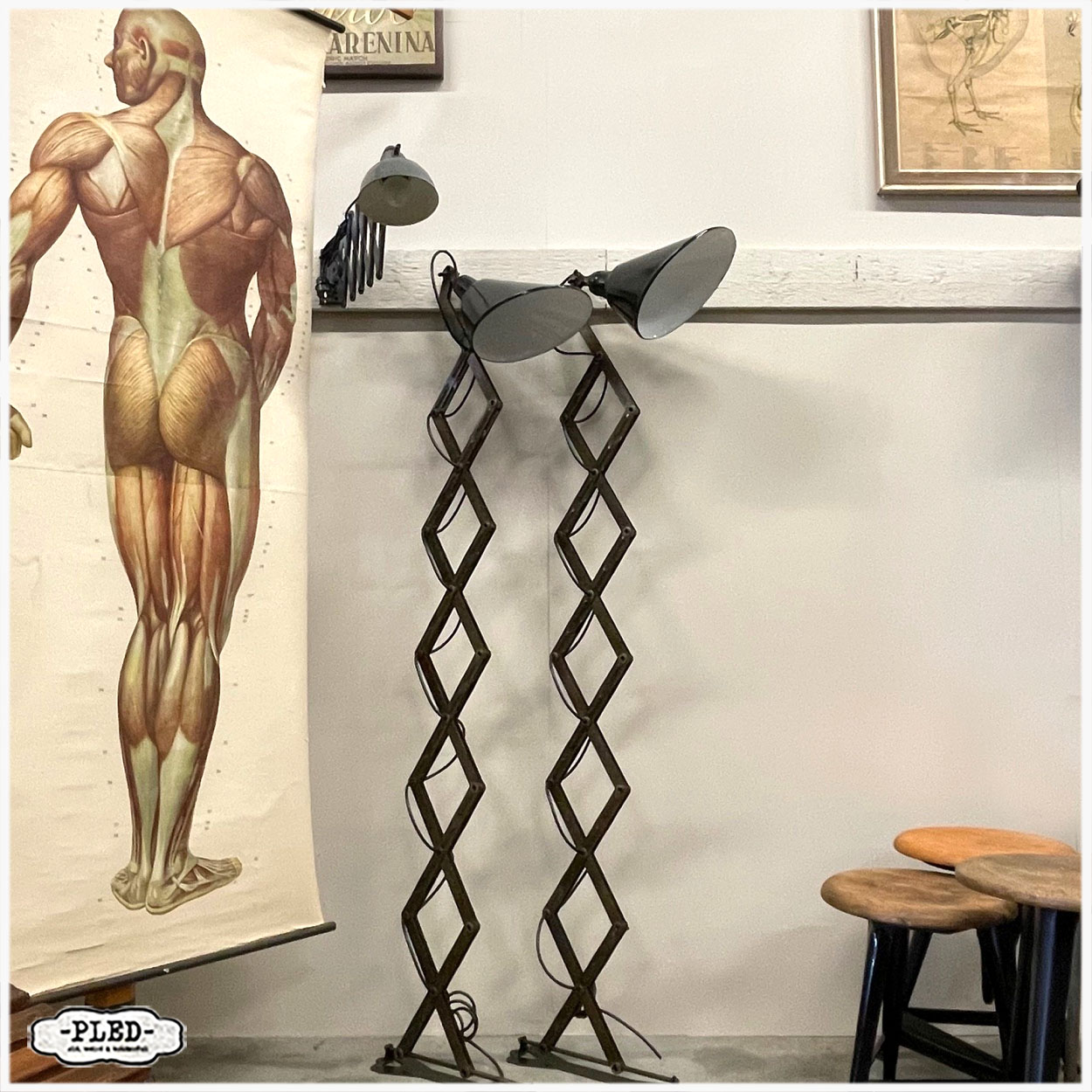 Karakteristieke, grote schaarlamp met een lengte van 2 meter - Afbeelding 6