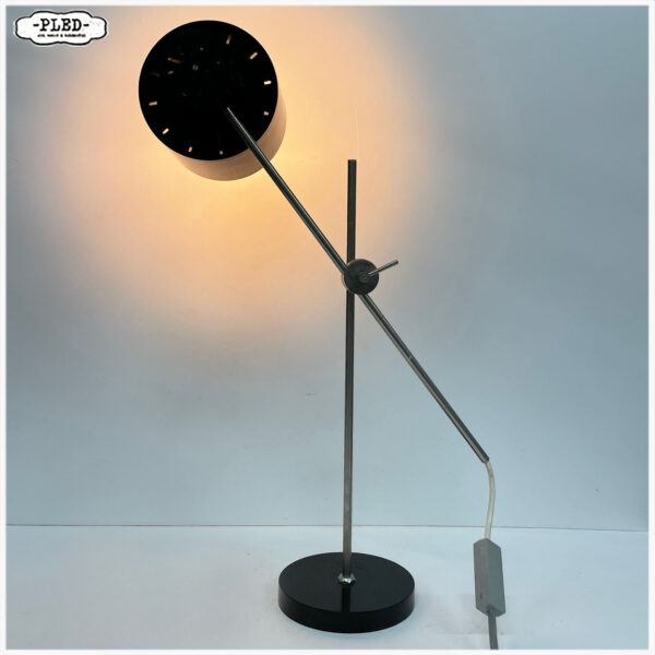 Vintage bureaulamp / tafellamp, zwart bakeliet en chroom - Afbeelding 3