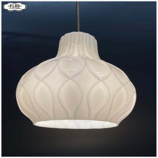 Vintage opaline pendellamp, Bohemen - Afbeelding 6