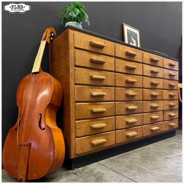 Beukenhouten apothekerskast met hardstenen blad - Afbeelding 3
