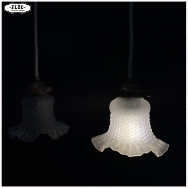 Vintage glazen hanglampjes met katoenen snoer - Afbeelding 7