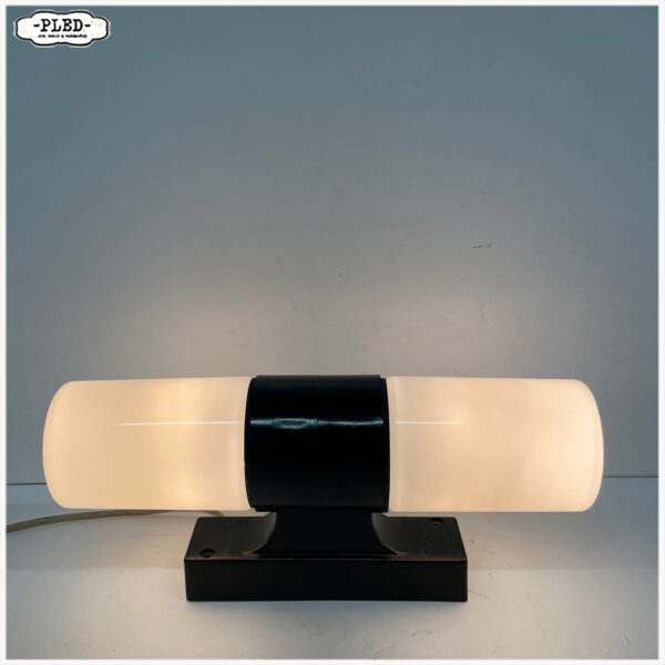 Bakelieten wandlamp met melkglas, Bauhaus stijl - Afbeelding 5