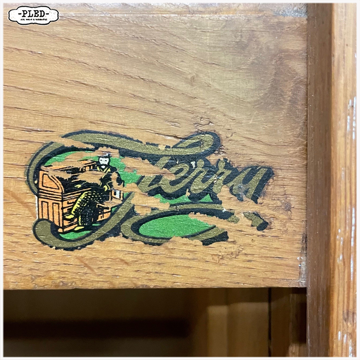 Originele eikenhouten Jerry roldeurkast, jaren 1930, USA - Afbeelding 6