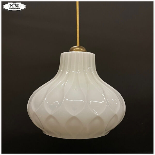 Vintage opaline pendellamp, Bohemen - Afbeelding 4