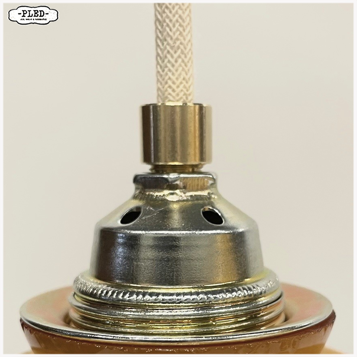 Paar vintage okergele opaalglazen hanglampen - Afbeelding 8