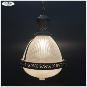Prachtige Holophane hanglamp – Frankrijk, circa 1920