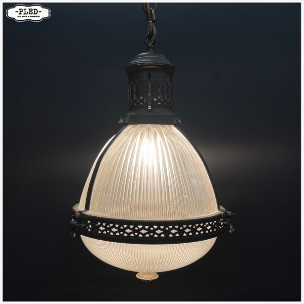 Prachtige Holophane hanglamp – Frankrijk, circa 1920