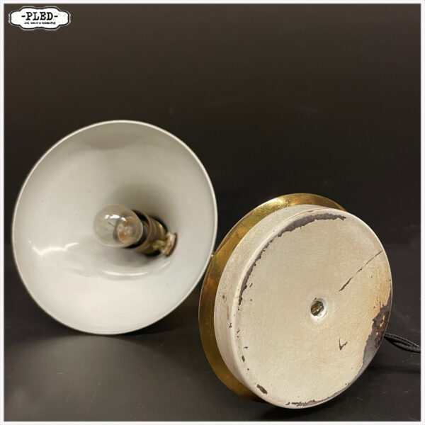 Prachtig vintage tafellampje met diabolo kap, jaren '50 - Afbeelding 11
