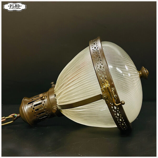 Prachtige Holophane hanglamp – Frankrijk, circa 1920 - Afbeelding 5