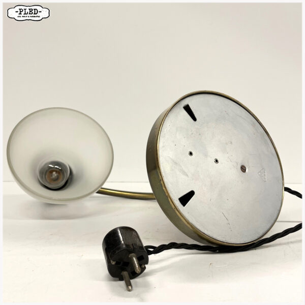 Messing Siemens lamp met glazen kap, jaren '30 - Afbeelding 12