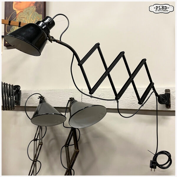 Oude Bauhaus schaarlamp, geëmailleerde kap, jaren '30 - Afbeelding 8
