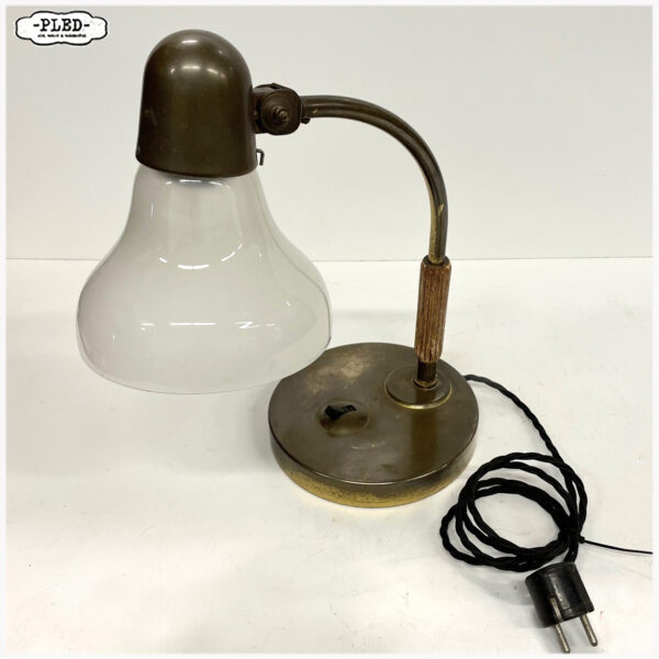 Messing Siemens lamp met glazen kap, jaren '30 - Afbeelding 15