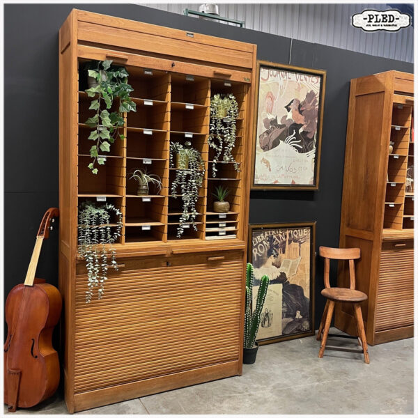 Originele eikenhouten Jerry roldeurkast, jaren 1930, USA (2) - Afbeelding 13