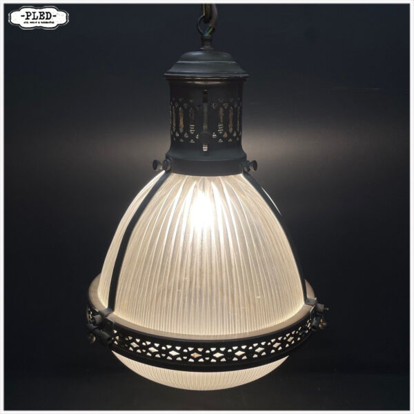 Prachtige Holophane hanglamp – Frankrijk, circa 1920 - Afbeelding 3