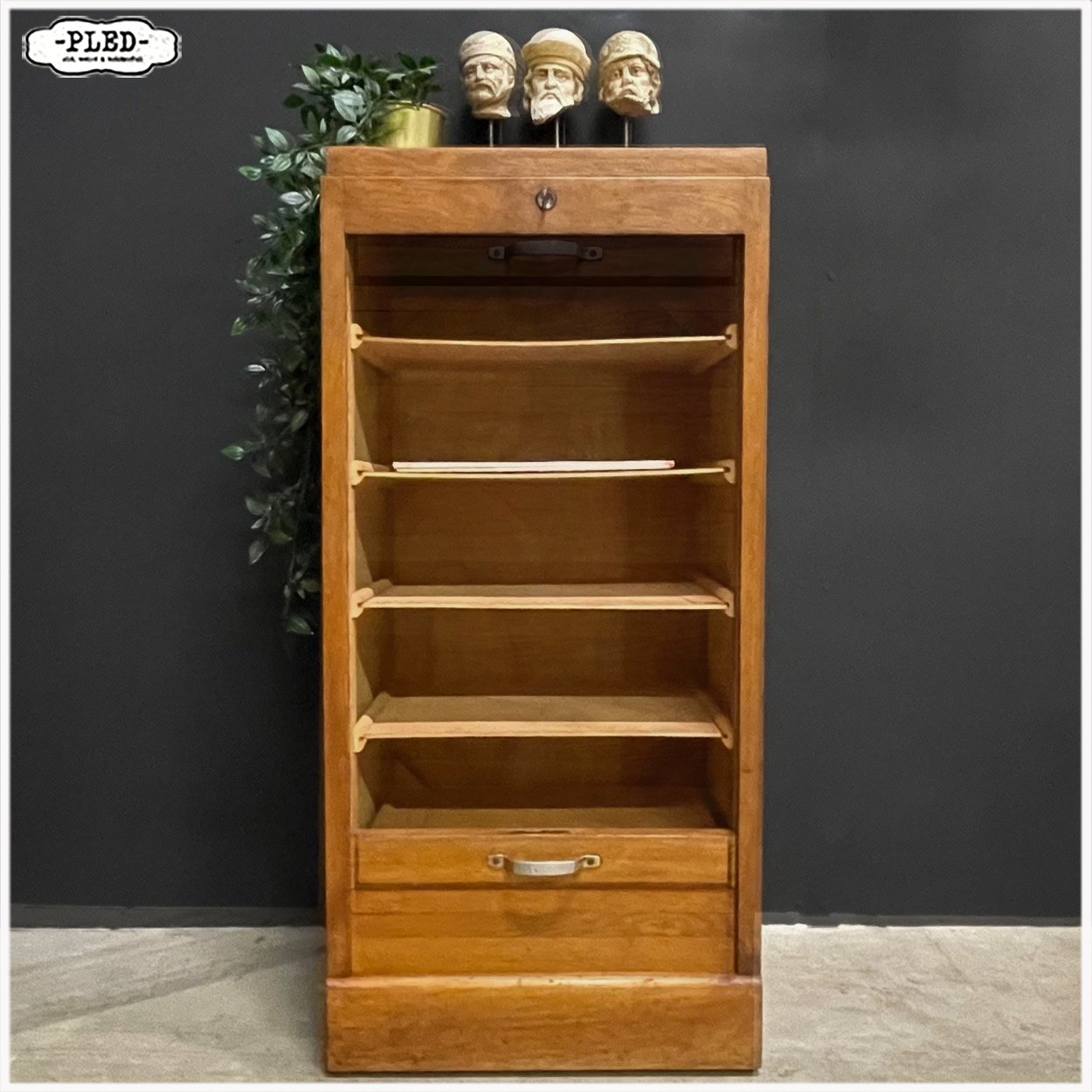 Licht eiken roldeurkastje - Afbeelding 2