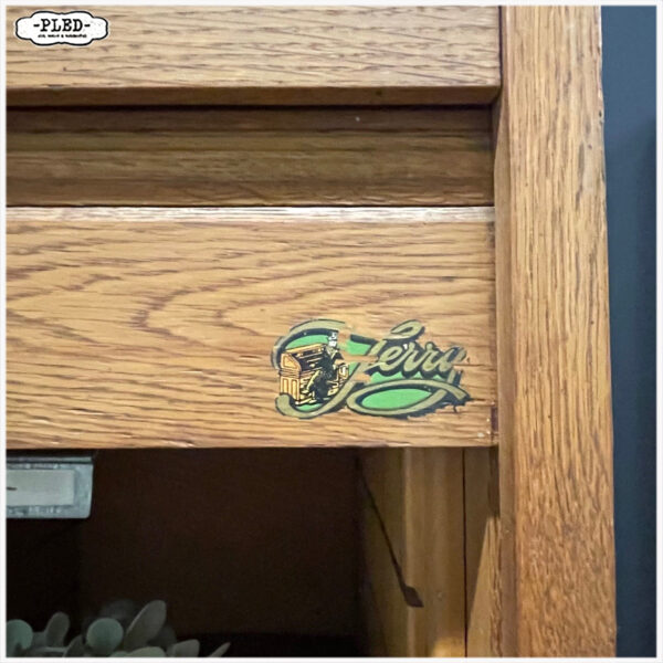 Originele eikenhouten Jerry roldeurkast, jaren 1930, USA (2) - Afbeelding 6