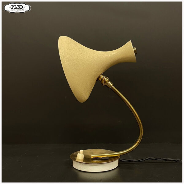 Prachtig vintage tafellampje met diabolo kap, jaren '50 - Afbeelding 4