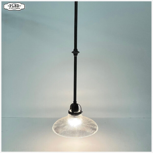 Oude holophane pendellamp
