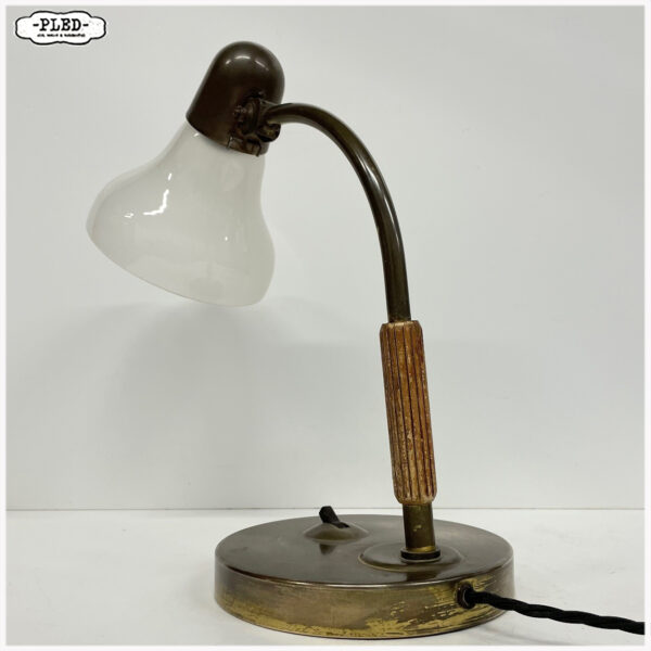 Messing Siemens lamp met glazen kap, jaren '30 - Afbeelding 4