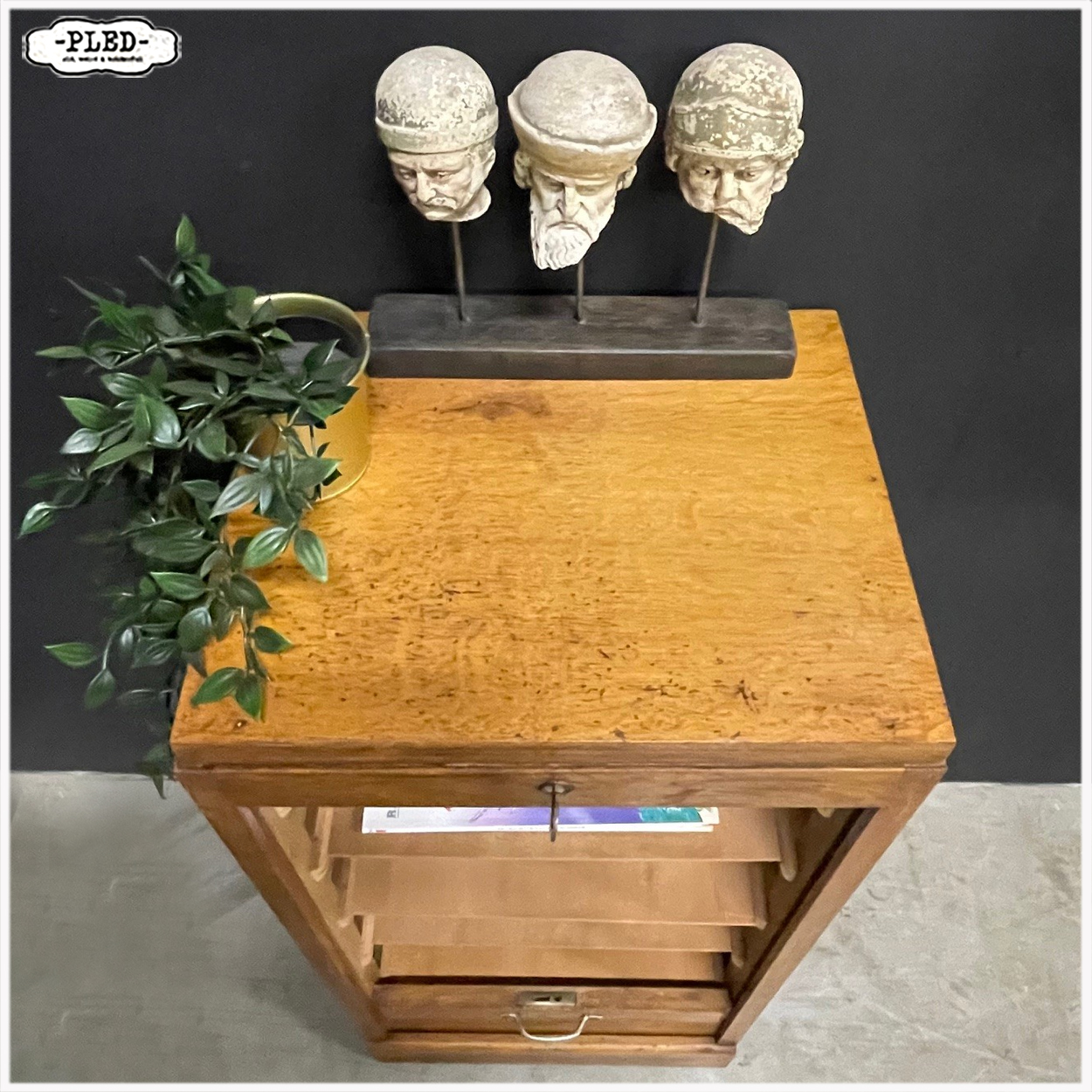 Licht eiken roldeurkastje - Afbeelding 5