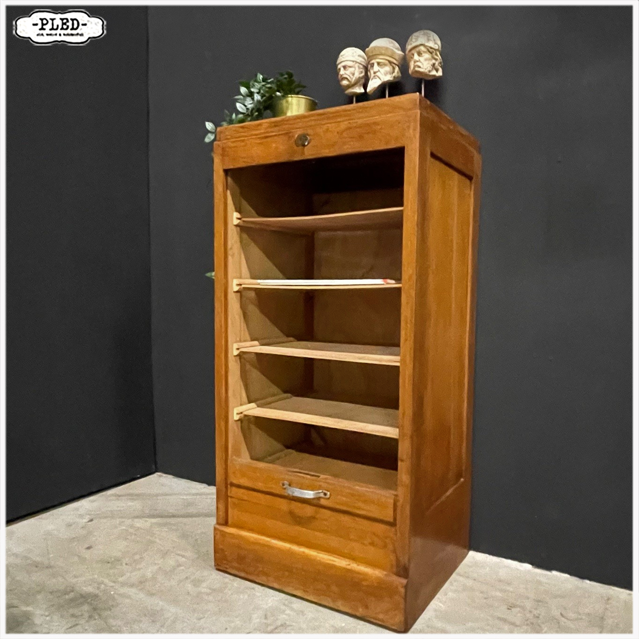 Licht eiken roldeurkastje - Afbeelding 4