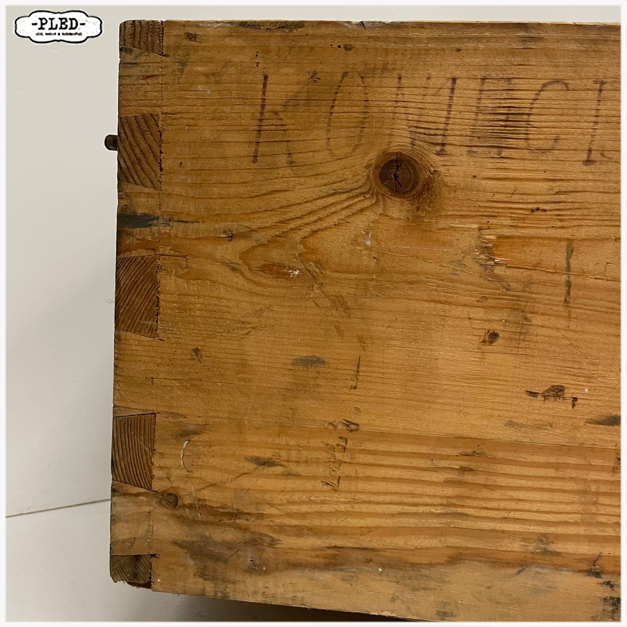 Oud houten krat met 12 apothekersflessen - Afbeelding 6