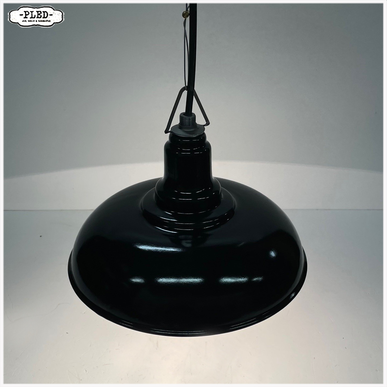 Zwart geëmailleerde hanglamp - Afbeelding 8