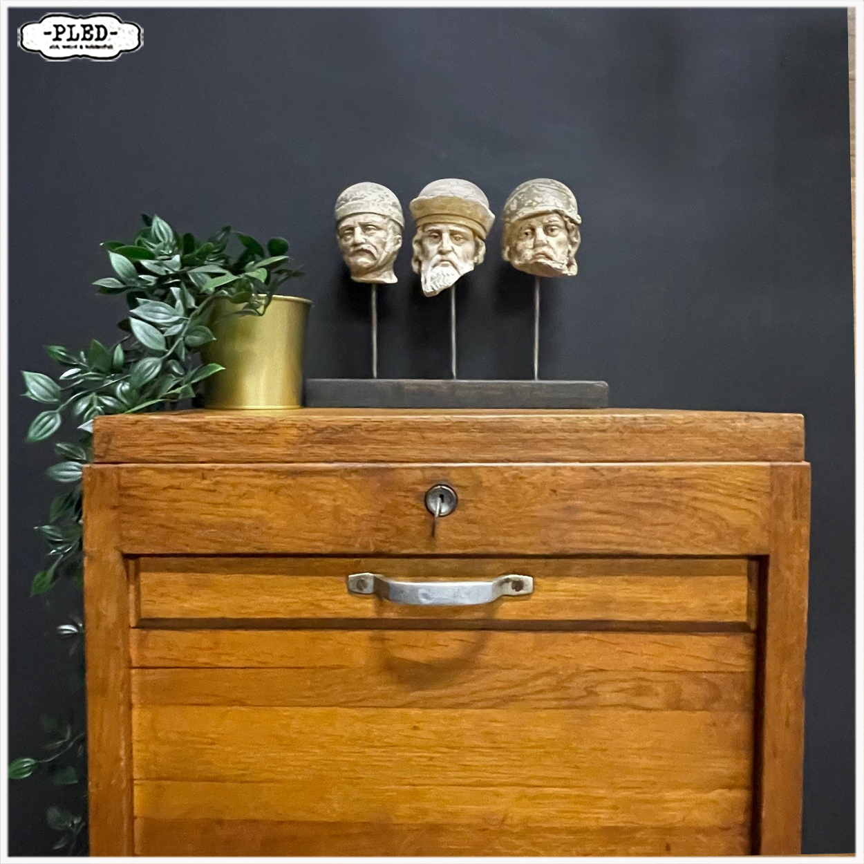 Licht eiken roldeurkastje - Afbeelding 6