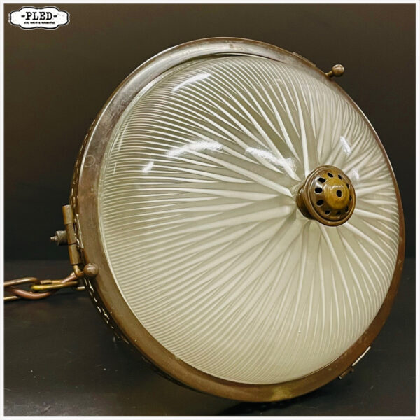 Prachtige Holophane hanglamp – Frankrijk, circa 1920 - Afbeelding 7