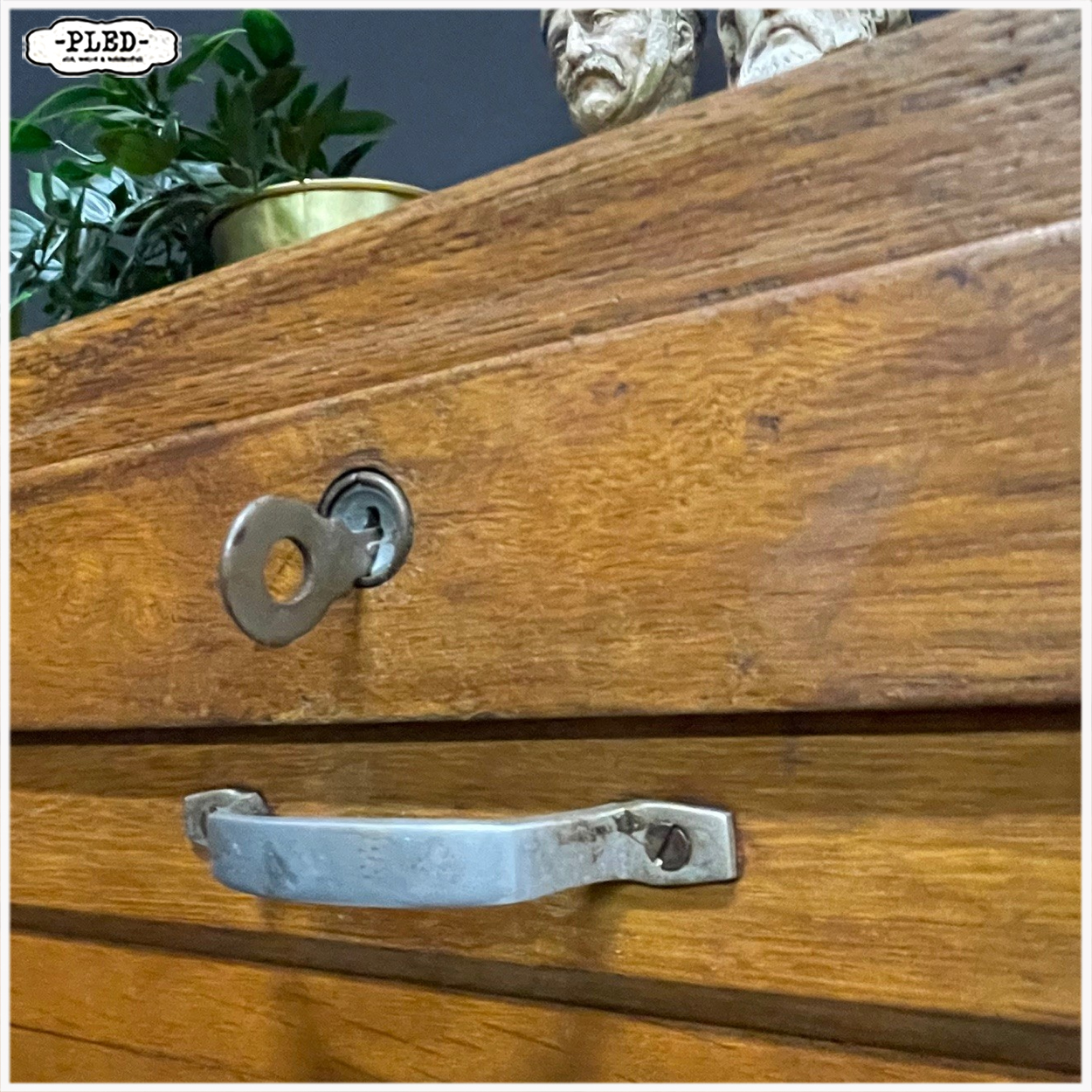 Licht eiken roldeurkastje - Afbeelding 7