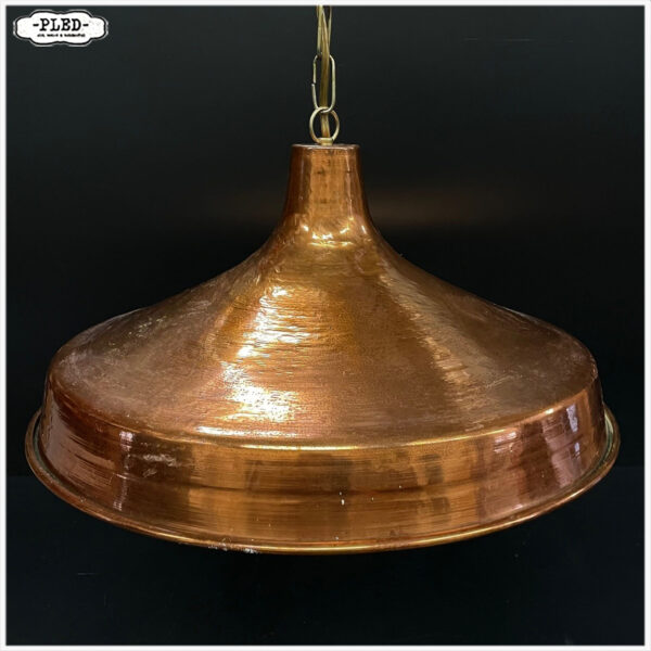 Vintage Deense hanglamp van gehamerd koper, door J.J. Hammer & Krone (43 cm) - Afbeelding 2