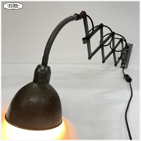 Oude industriële schaarlamp van Instala, Tsjechië - Afbeelding 2