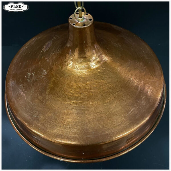 Vintage Deense hanglamp van gehamerd koper, door J.J. Hammer & Krone (43 cm) - Afbeelding 3