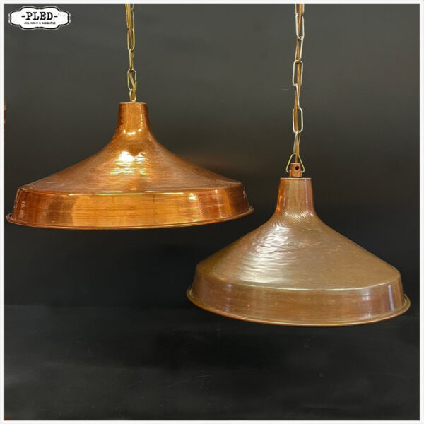 Vintage Deense hanglamp van gehamerd koper, door J.J. Hammer & Krone (33 cm) - Afbeelding 6