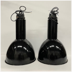 Oude zwart geëmailleerde hanglampen, Elektrosvit