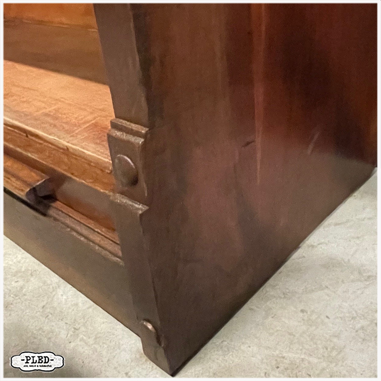 Oude, grote, eikenhouten roldeurkast - Afbeelding 14