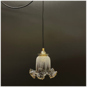 Prachtig glazen hanglampje met messing fitting