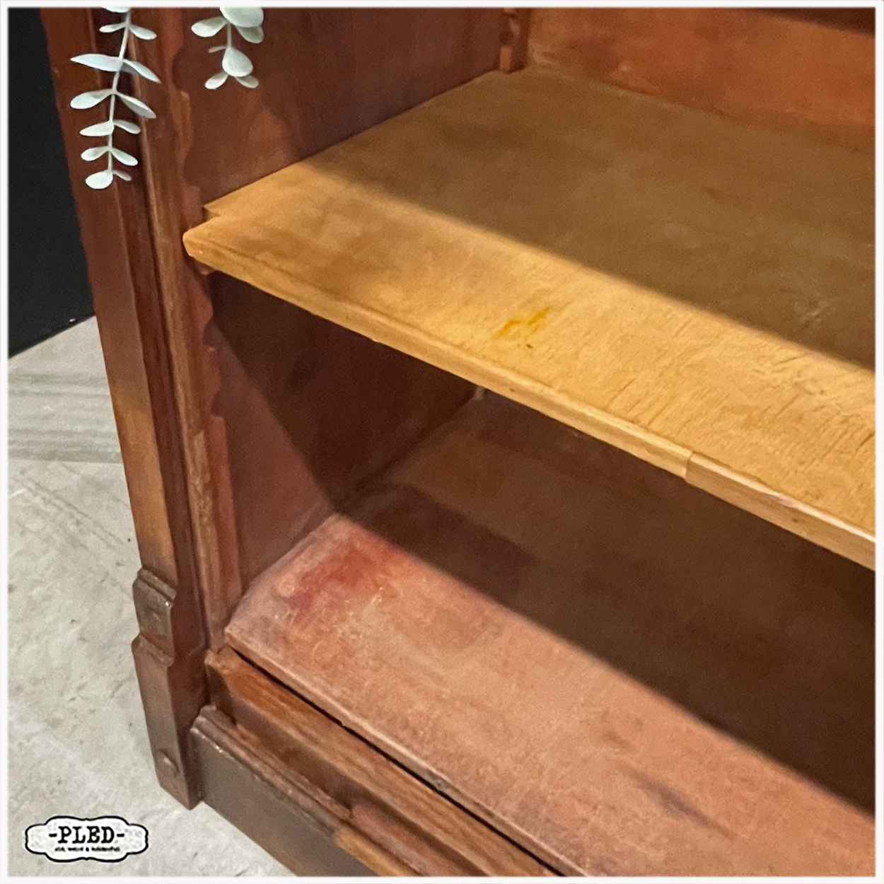 Oude, grote, eikenhouten roldeurkast - Afbeelding 16