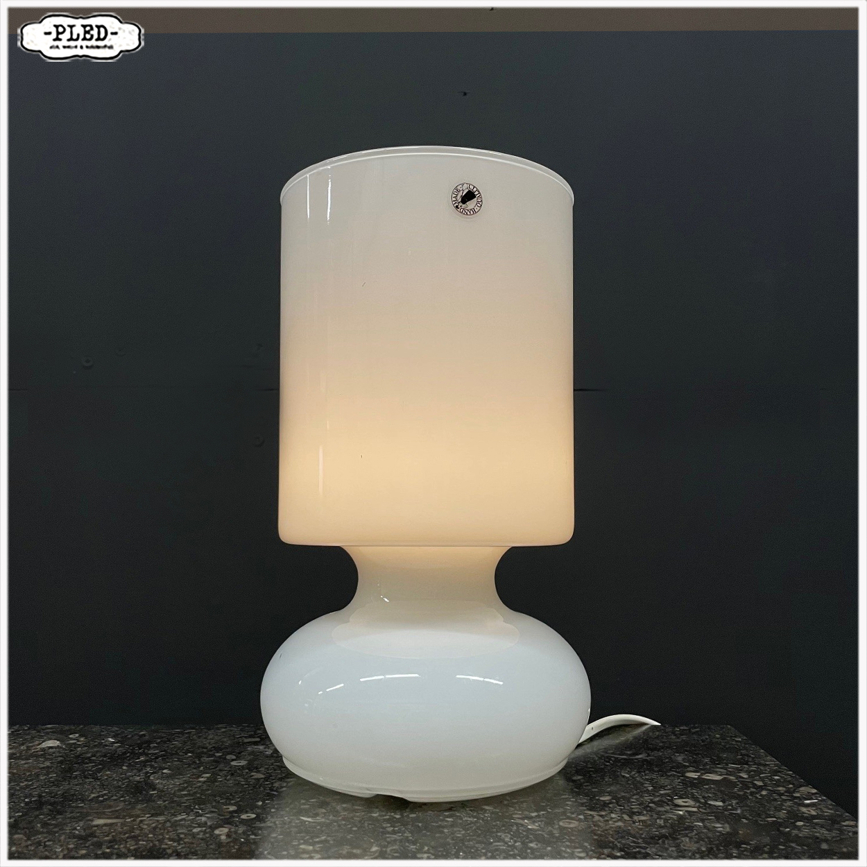 Wit glazen tafellamp, Ikea jaren '90 - Afbeelding 2