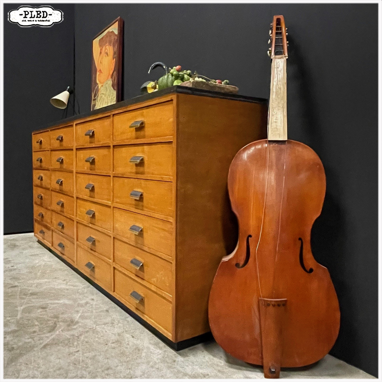 Vintage ladekast met Belgisch hardstenen blad - Afbeelding 3