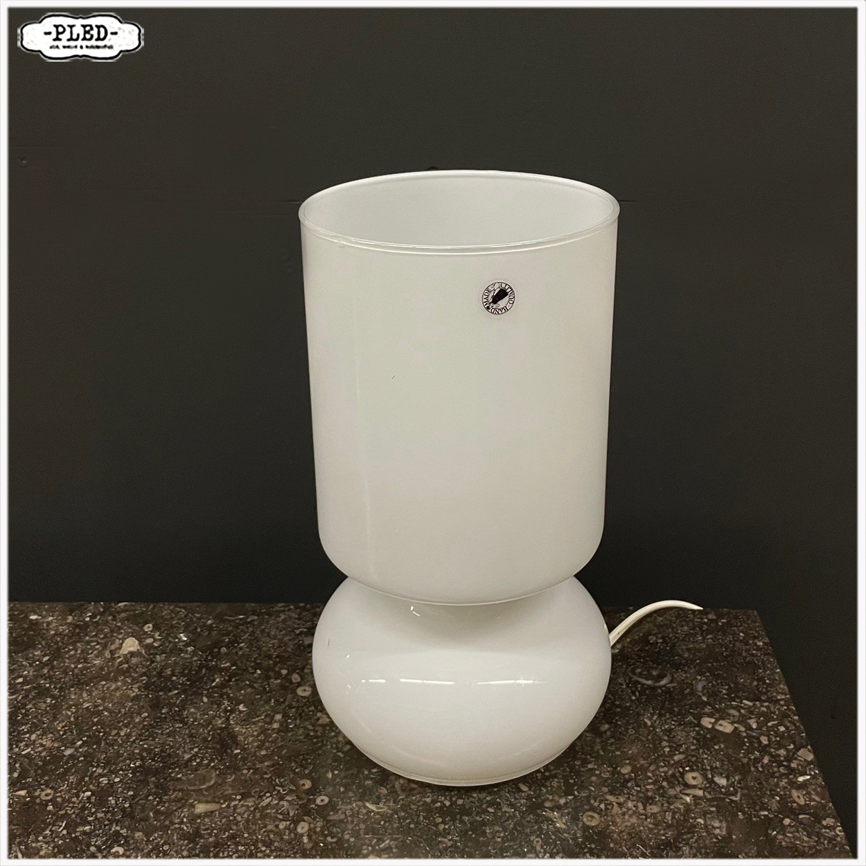 Wit glazen tafellamp, Ikea jaren '90 - Afbeelding 3