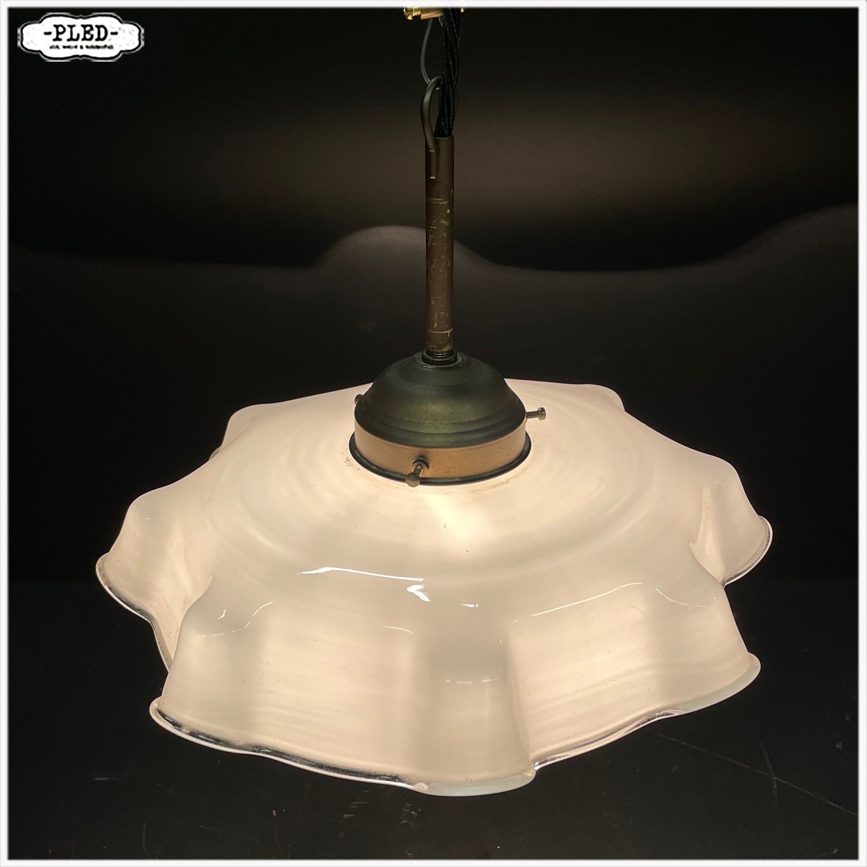 Vintage melkglazen hanglampje - Afbeelding 6