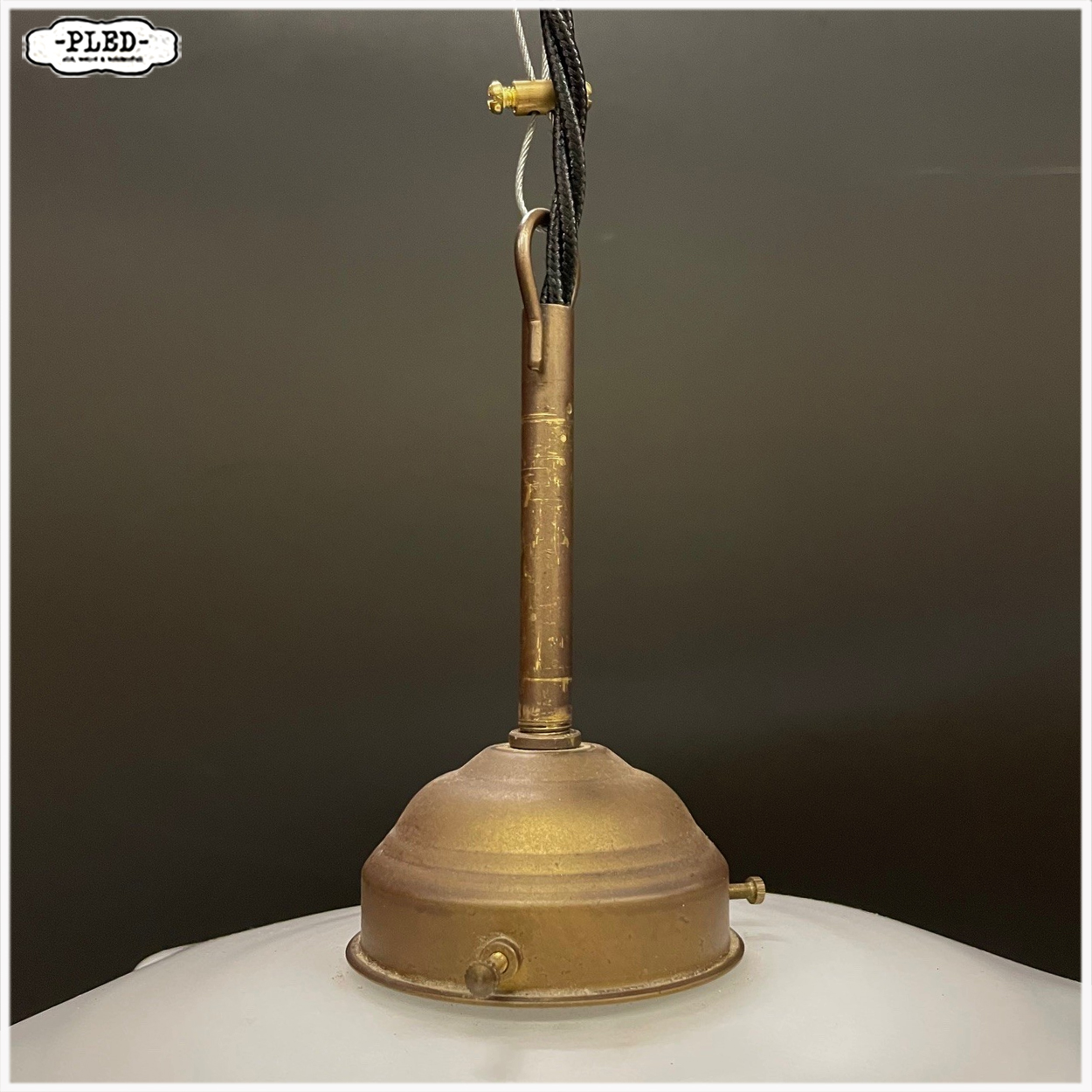 Vintage melkglazen hanglampje - Afbeelding 7