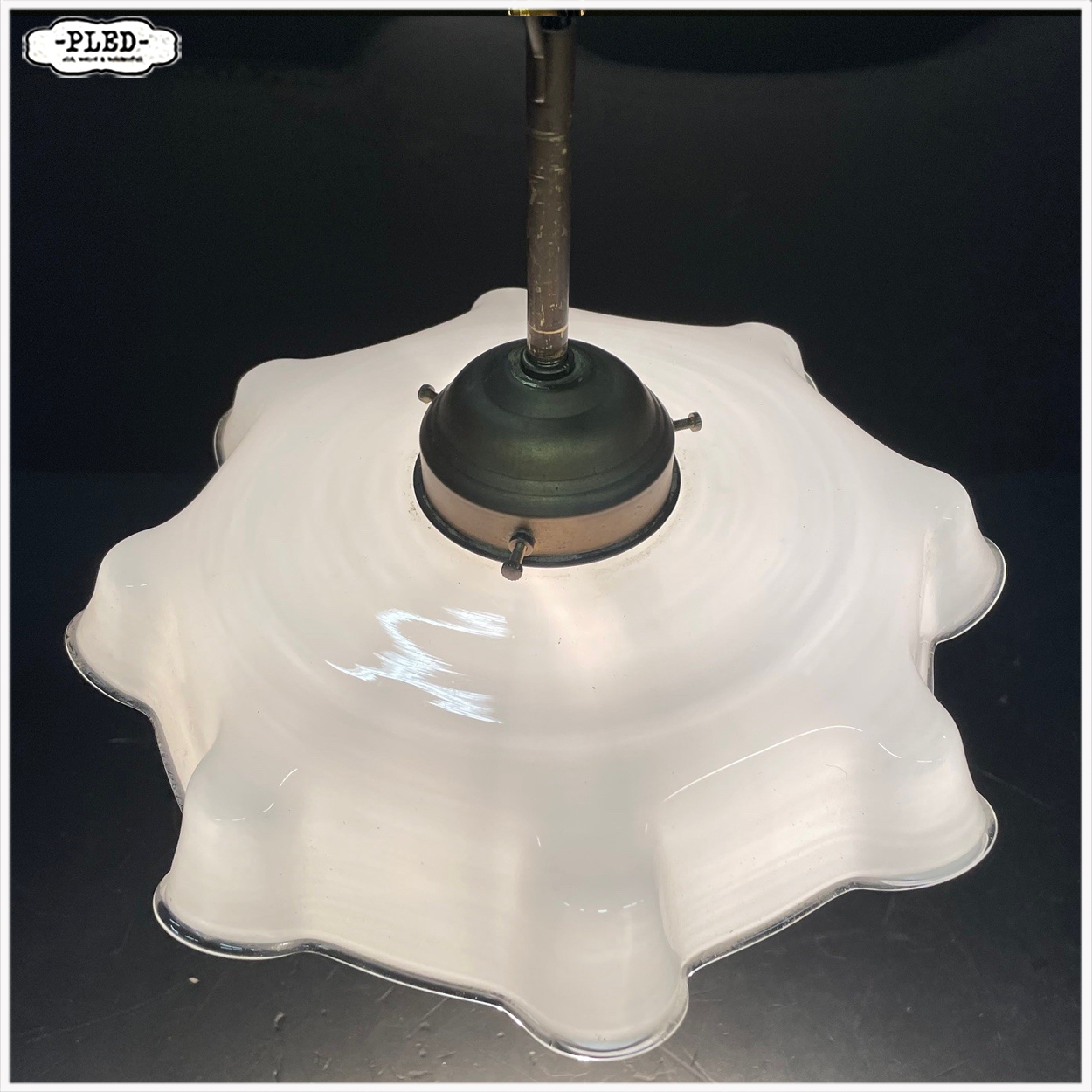 Vintage melkglazen hanglampje - Afbeelding 8