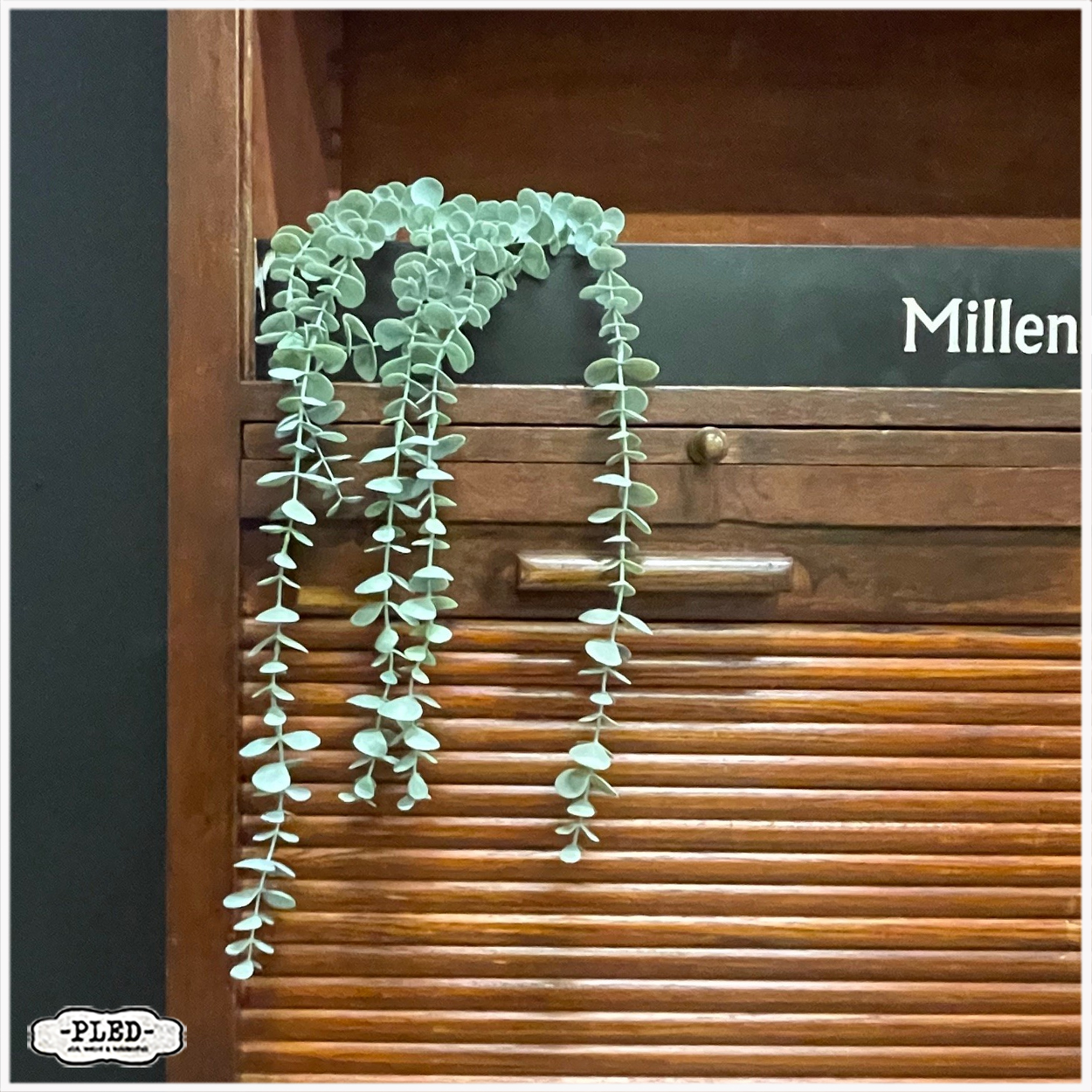 Oude, grote, eikenhouten roldeurkast - Afbeelding 10