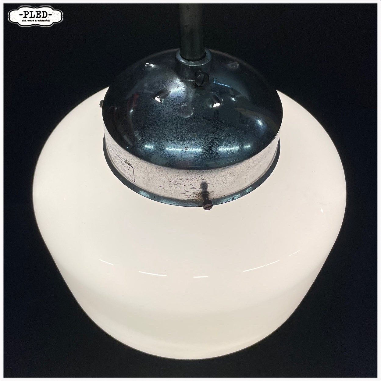 Vintage opaline pendellamp van Napako, Tsjechoslowakije - Afbeelding 8