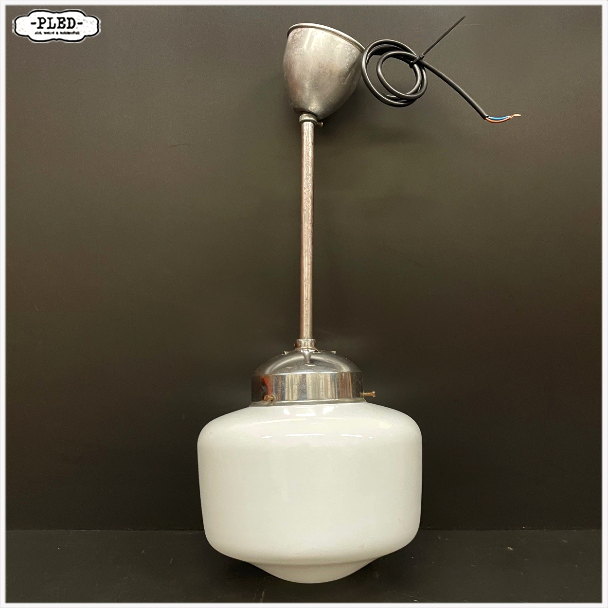 Vintage opaline pendellamp van Napako, Tsjechoslowakije - Afbeelding 3