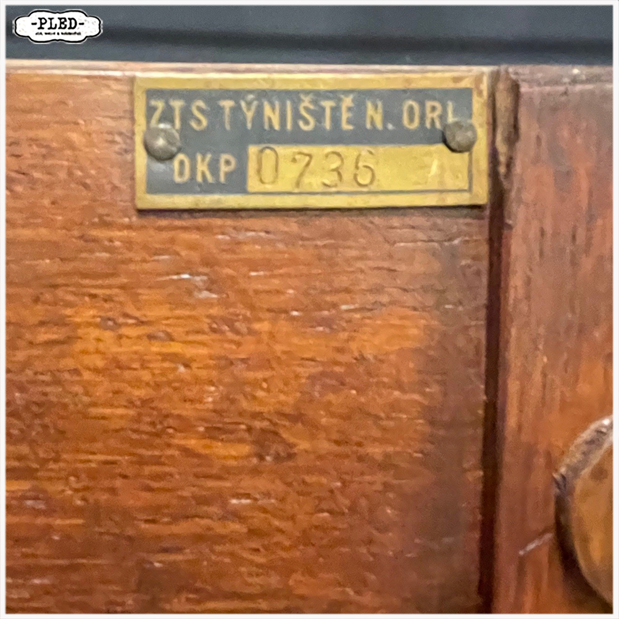 Oude, grote, eikenhouten roldeurkast - Afbeelding 9