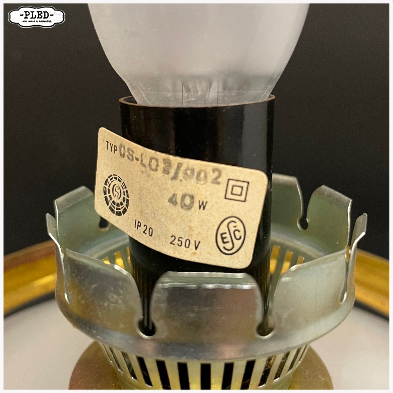 Twee vintage opaline tafellampen / bedlampen - Afbeelding 9