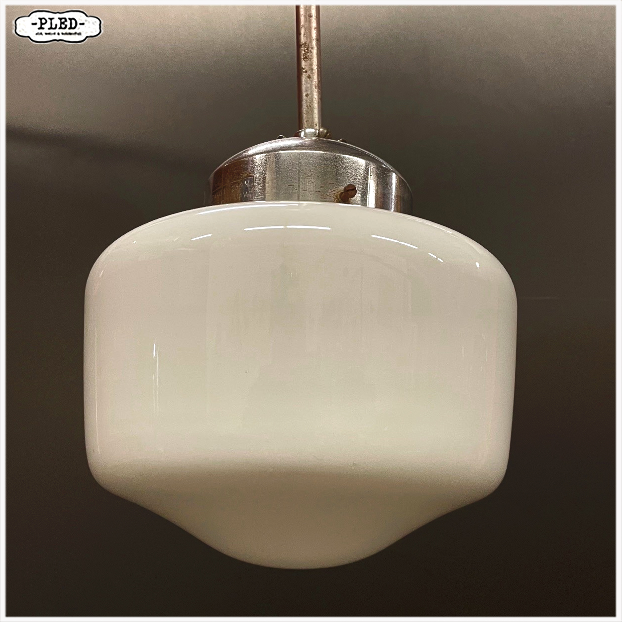 Vintage opaline pendellamp van Napako, Tsjechoslowakije - Afbeelding 9